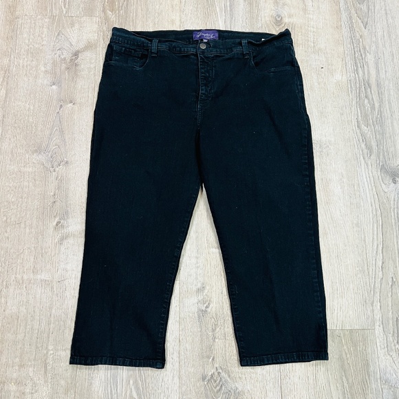 NYDJ not your daugthers Jeans 18W Black lift tuck studded Cowgirl Western Goth - Picture 1 of 14